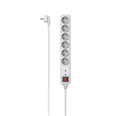 Hama 00223155, 3 m, Weiß, Kabelgebunden, 6 AC-Ausgänge, 3680 W, 445 mm