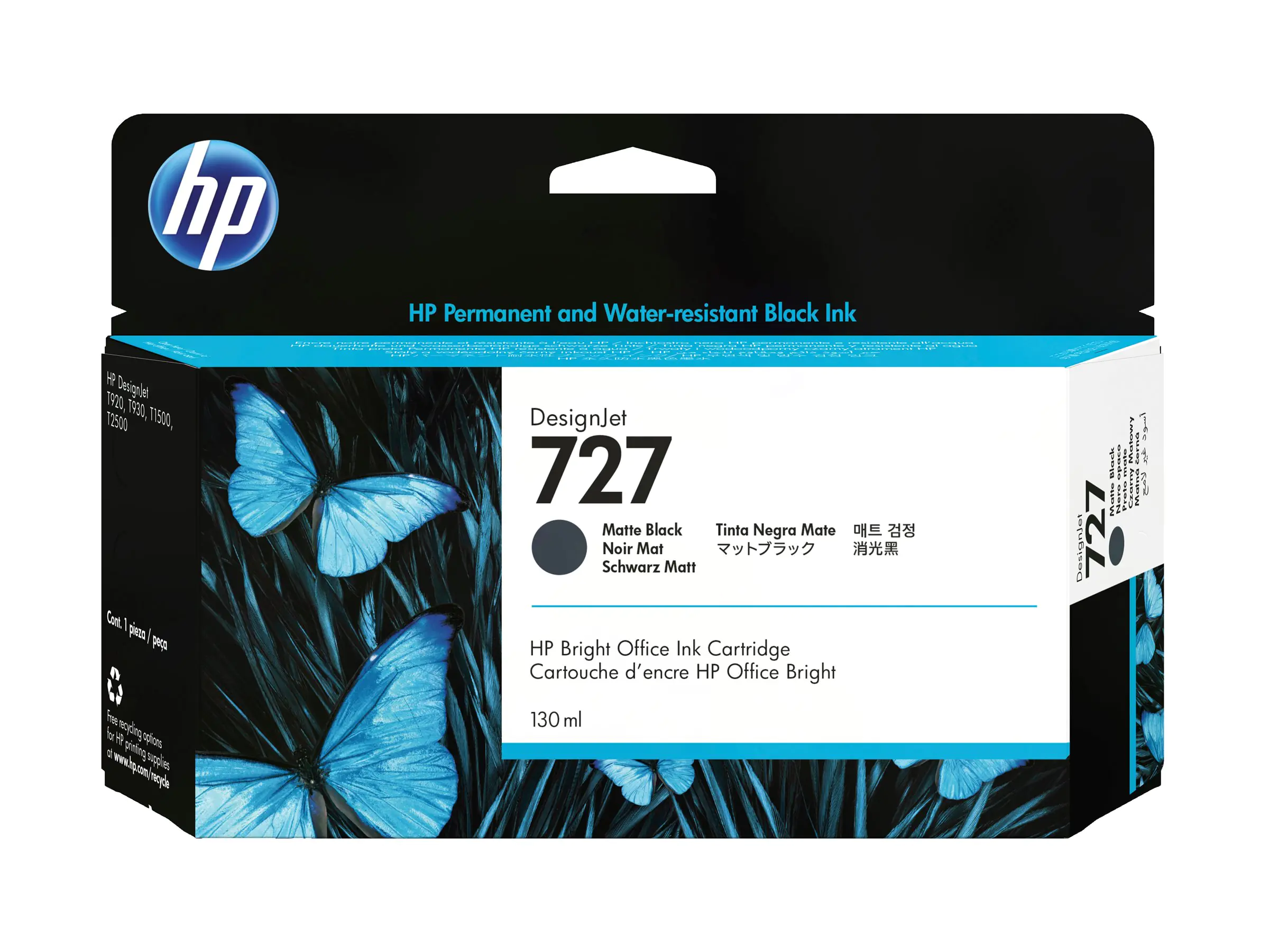 HP 727 - 130 ml - mattschwarz - Original - DesignJet - Tintenpatrone - für DesignJet T1500, T1530, T2500, T2530, T920, T930
