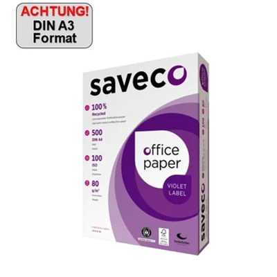 Saveco Kopierpapier Violet Label DIN A3 80g/m² weiß 500 Bl./Pack. Saveco Kopierpapier Violet Label DIN A3 80g/m² weiß 500 Bl./Pack.