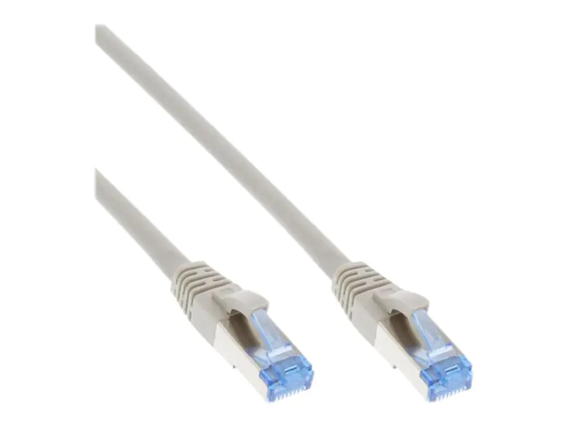 InLine - Patch-Kabel - RJ-45 (M) bis RJ-45 (M) - 15 m - SFTP, PiMF - CAT 6a - halogenfrei, geformt, ohne Haken - Grau