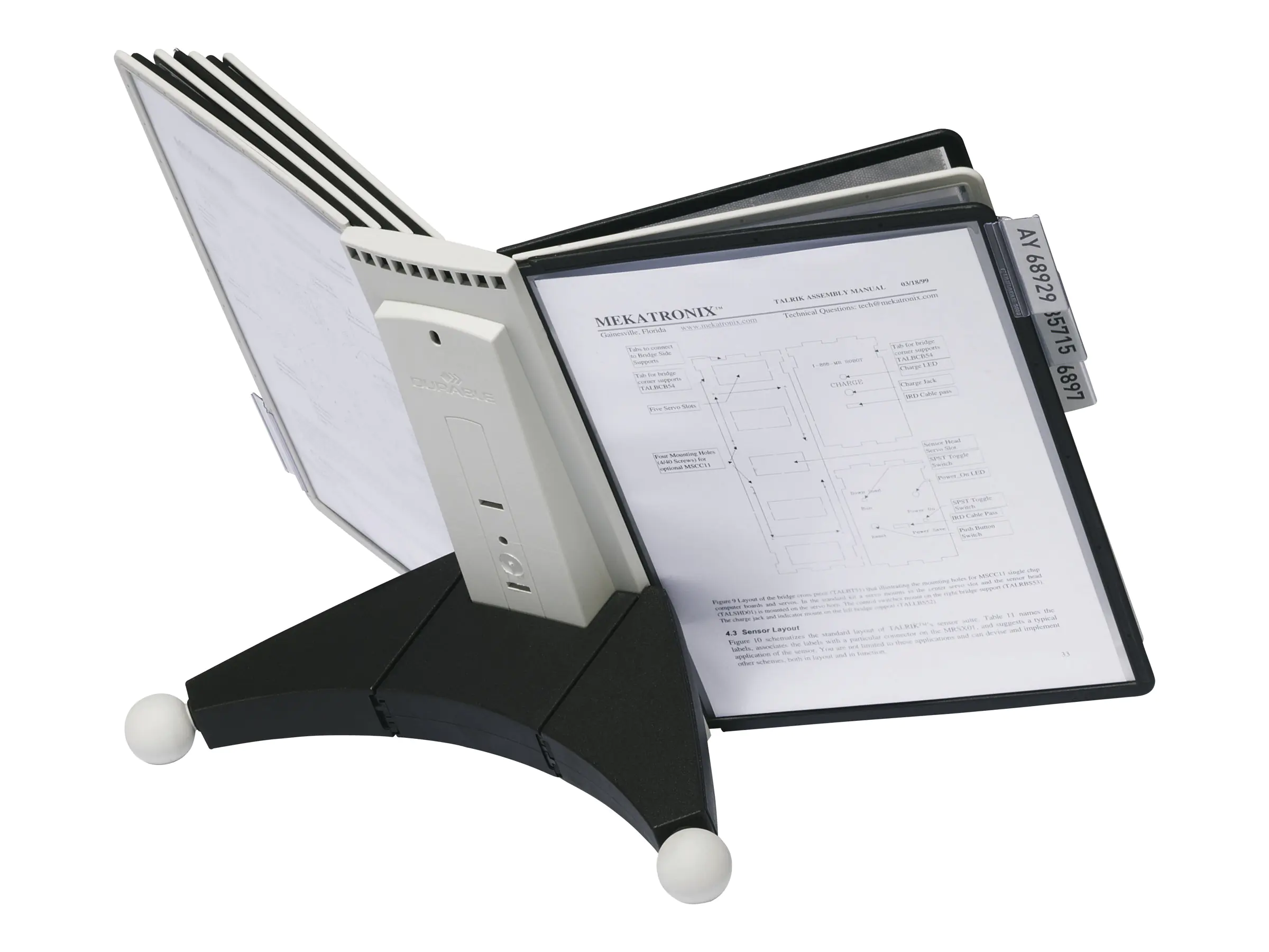 DURABLE Sichttafelsystem SHERPA 563222 Tischständer mit 10 Tafeln