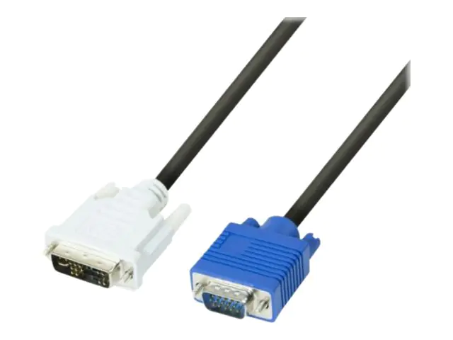 generic - Adapterkabel - Single Link - DVI (M) zu HD-15 (VGA) (M) - 2 m - Daumenschrauben - Schwarz