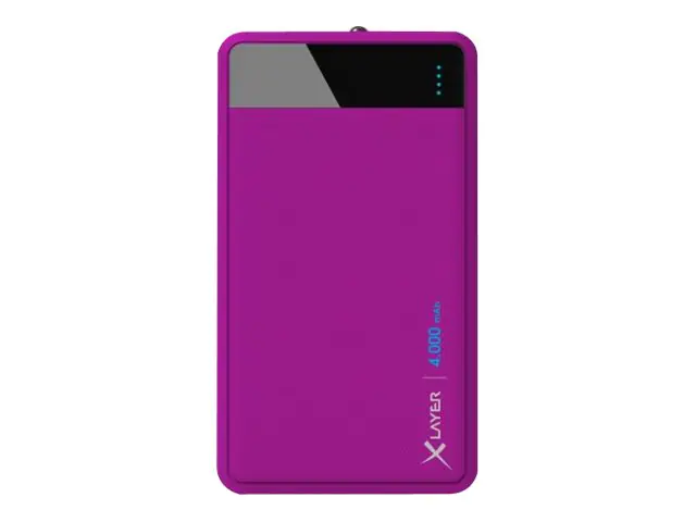 XLayer Colour Line - Powerbank - 4000 mAh - 14.8 Wh - 1 A (USB) - auf Kabel: Micro-USB - lila