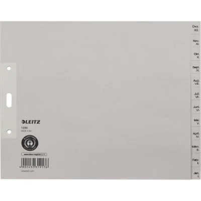 Leitz Register 12300085 DIN A4 Dez.-Jan. halbe Höhe Papier grau Leitz Register 12300085 DIN A4 Dez.-Jan. halbe Höhe Papier grau