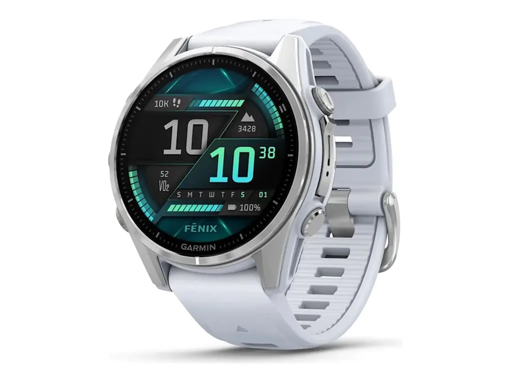 Garmin fenix 8 - 43 mm AMOLED Steinweiss/Silber
