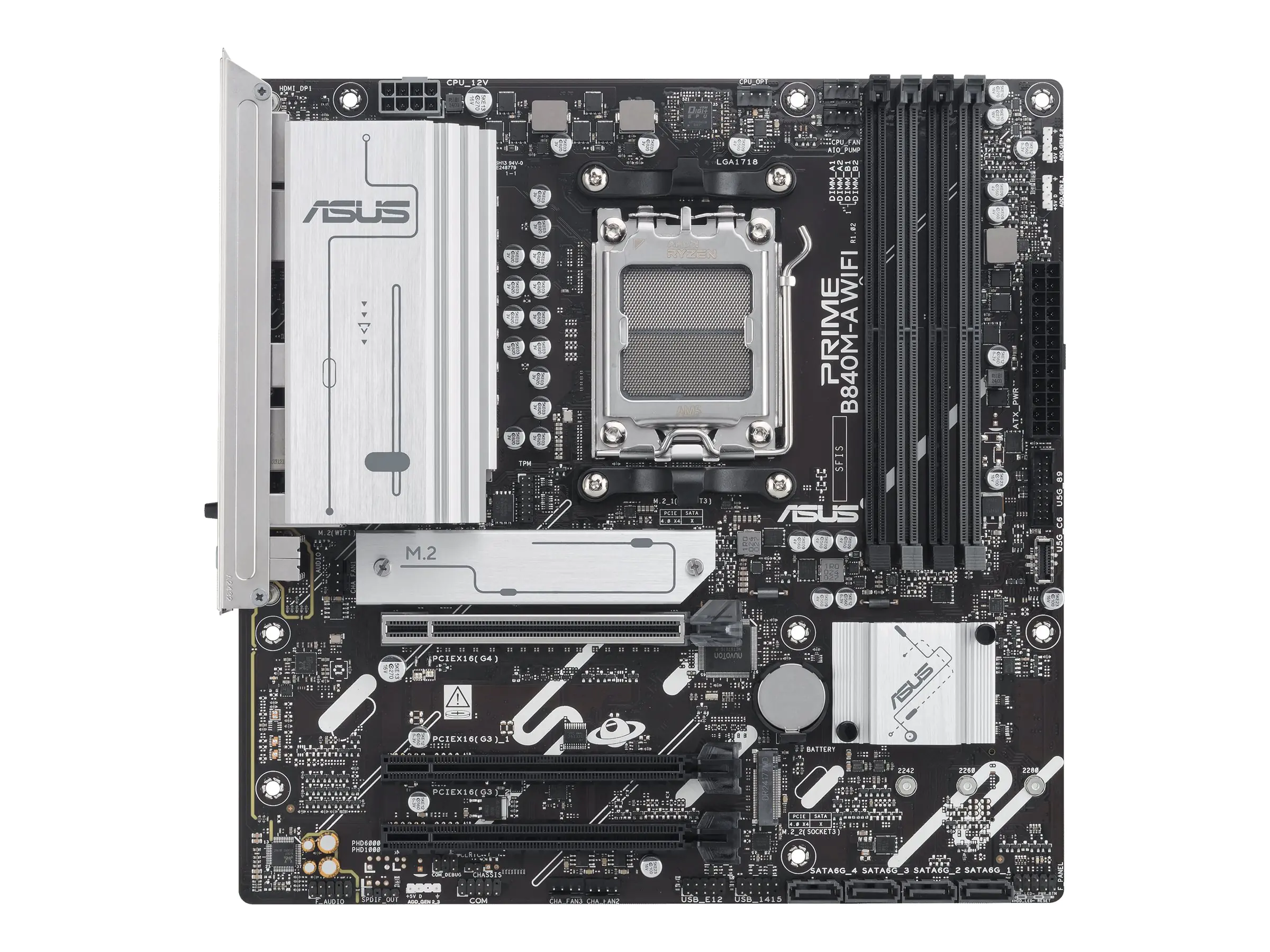ASUS PRIME B840M-A-CSM - Motherboard - micro ATX - Socket AM5 - AMD B840 Chipsatz - USB-C 3.2 Gen 1, USB 3.2 Gen 1 - 2.5 Gigabit LAN - Onboard-Grafik (CPU erforderlich) - HD Audio (8-Kanal) - ASUS Corporate Stable Model (CSM)
