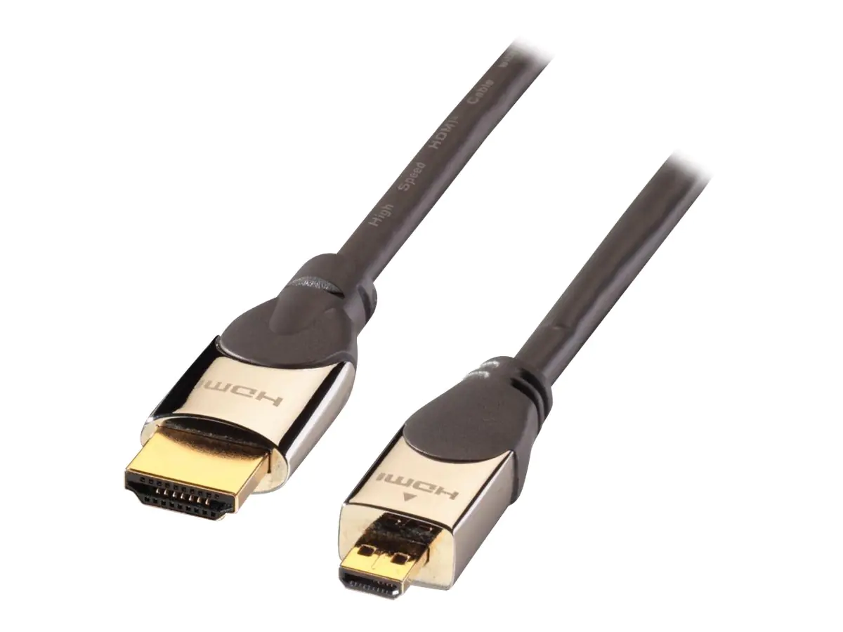 Lindy CROMO High-Speed-HDMI-Kabel mit Ethernet - HDMI-Kabel mit Ethernet - 19 pin micro HDMI Type D männlich zu HDMI männlich - 1 m - abgeschirmt