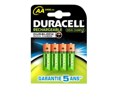 Duracell PreCharged - Batterie 4 x AA-Typ - NiMH - (wiederaufladbar) - 2400 mAh Duracell PreCharged - Batterie 4 x AA-Typ - NiMH - (wiederaufladbar) - 2400 mAh