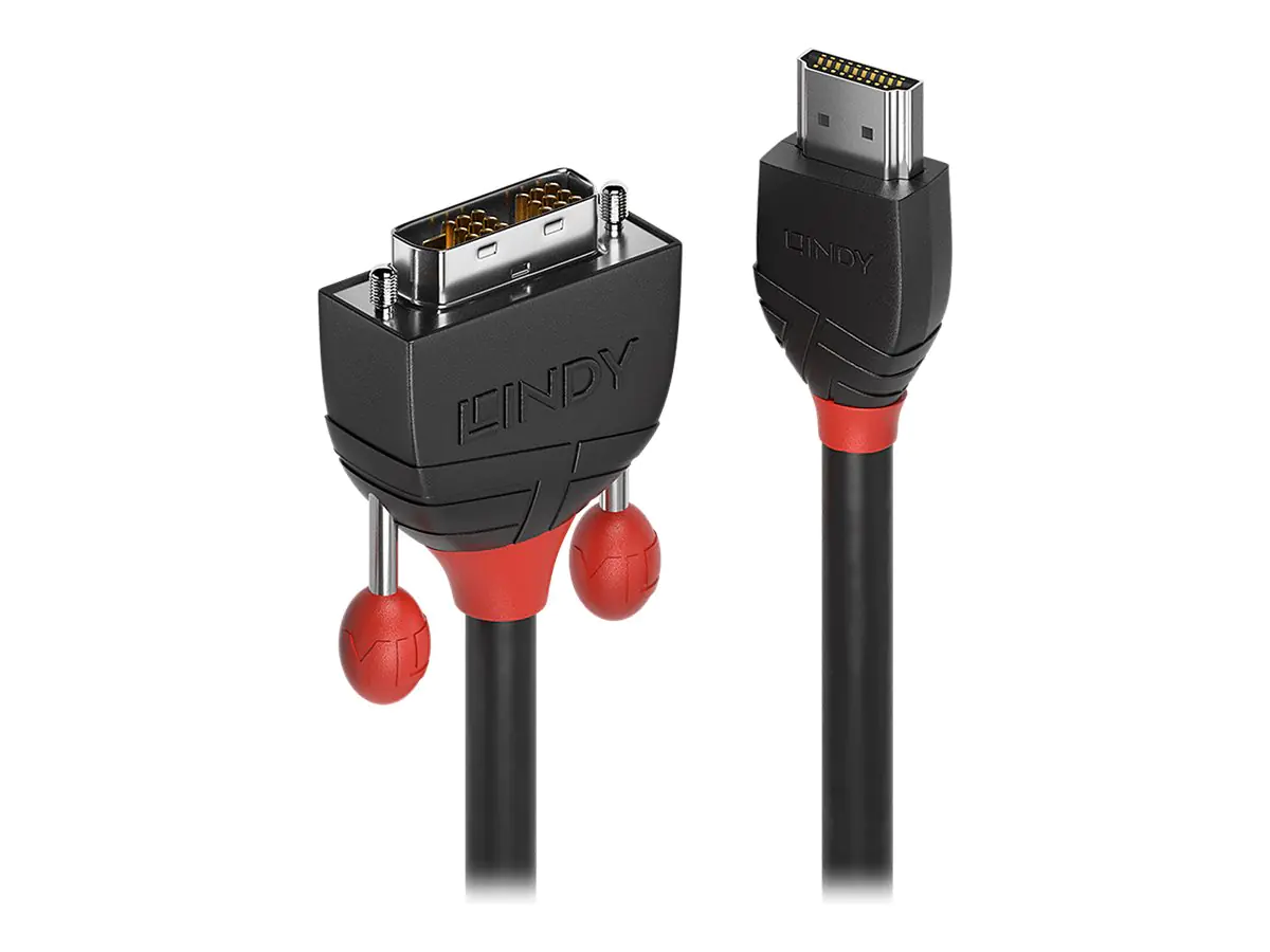 Lindy Black Line - Adapterkabel - Single Link - HDMI männlich zu DVI-D männlich - 3 m - abgeschirmt - Grau - rund Lindy Black Line - Adapterkabel - Single Link - HDMI männlich zu DVI-D männlich - 3 m - abgeschirmt - Grau - rund