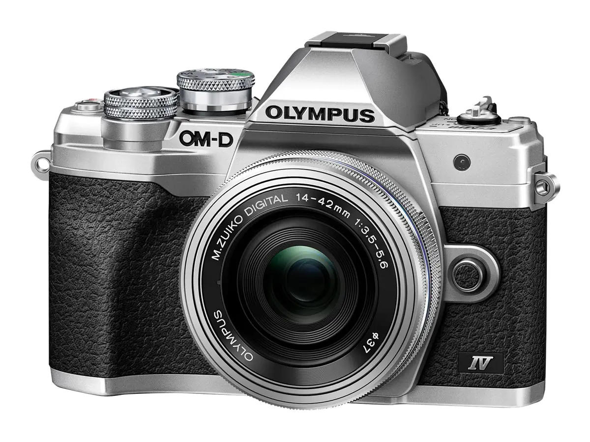 Olympus OM-D E-M10 Mark IV - Digitalkamera - spiegellos - 20.3 MPix - Vier Drittel - 4K / 30 BpS - 3x optischer Zoom M.Zuiko Digital 14-42-mm-II-Objektiv - Wi-Fi, Bluetooth - Silber
