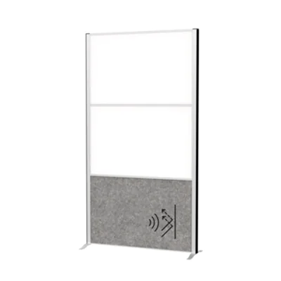 MAUL Stellwand MAULconnecto 100 x 182 cm (B x H) Zweibeinstativ Stahl, 100 % PES-Fasern weiß, dunkelgrau