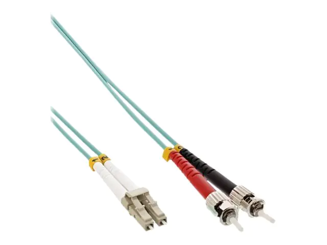 InLine - Patch-Kabel - LC Multi-Mode (M) bis ST multi-mode (M) - 25 m - Glasfaser - Duplex - 50/125 Mikrometer - OM3 - halogenfrei - Türkis