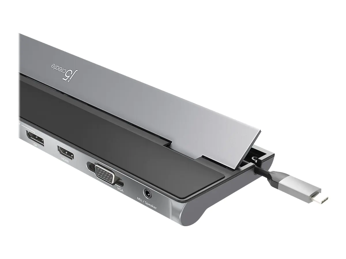 J5Create JCD543P - Dockingstation - USB-C 3.1 Gen 1 - VGA, 2 x HDMI, DP - 1GbE - 100 Watt