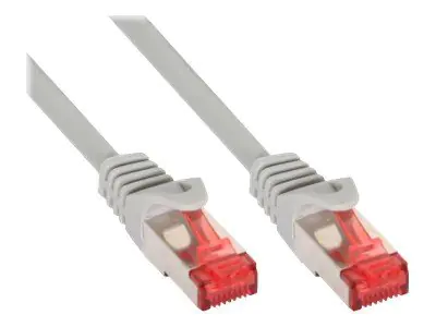 InLine - Patch-Kabel - RJ-45 (M) zu RJ-45 (M) - 20 m - SFTP - CAT 6 - halogenfrei, geformt - Grau