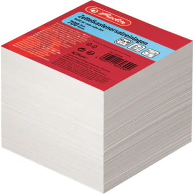 Herlitz 1603000, Quadratisch, Weiß, Papier, 90 mm, 90 mm, 700 Blätter
