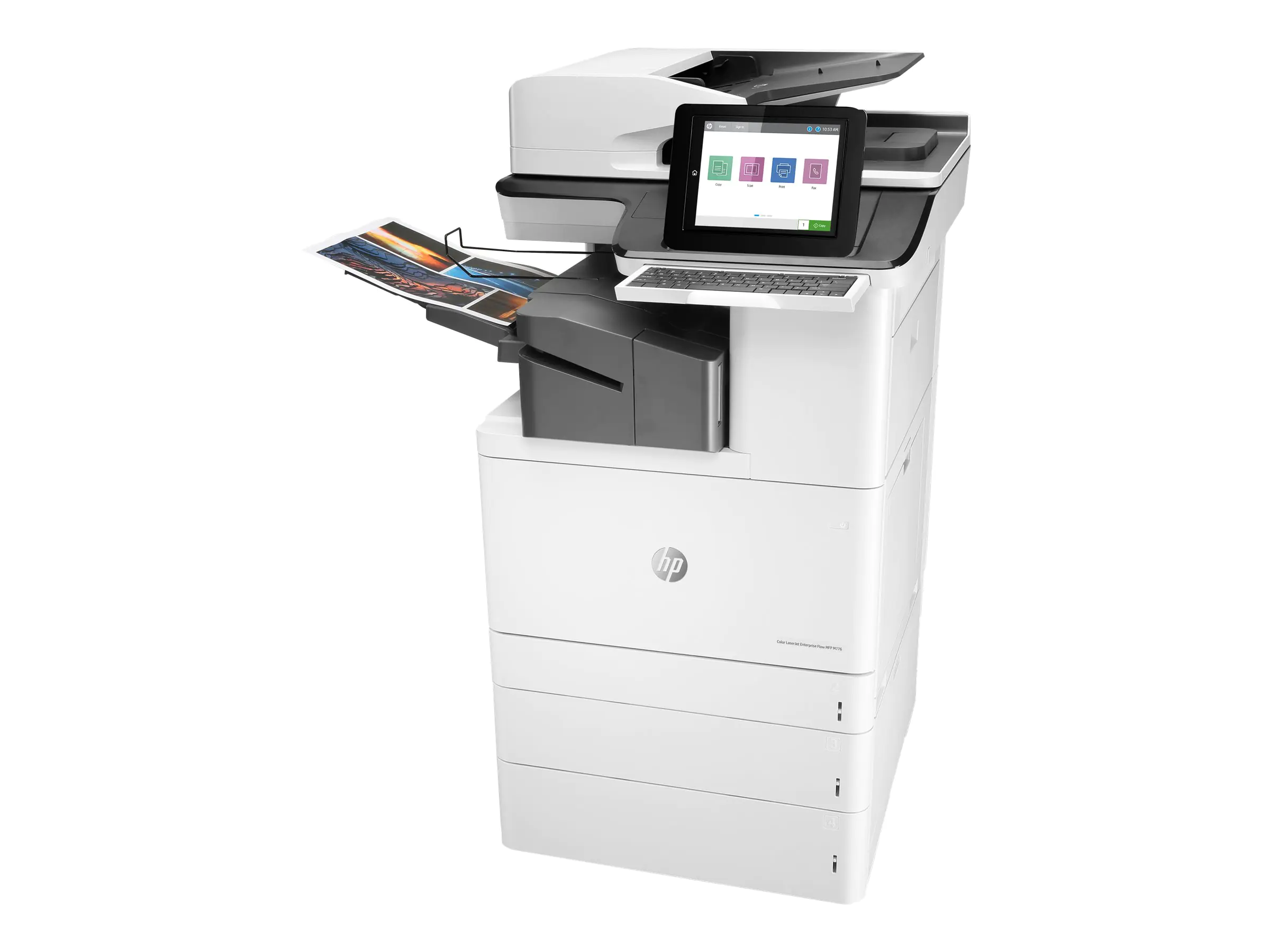HP LaserJet Enterprise Flow MFP M776zs - Multifunktionsdrucker - Farbe - Laser - 297 x 864 mm (Original) - A3/Ledger (Medien) - bis zu 46 Seiten/Min. (Kopieren) - bis zu 46 Seiten/Min. (Drucken) - 1750 Blatt - 33.6 Kbps - USB 2.0, Gigabit LAN, Wi-Fi(n), U