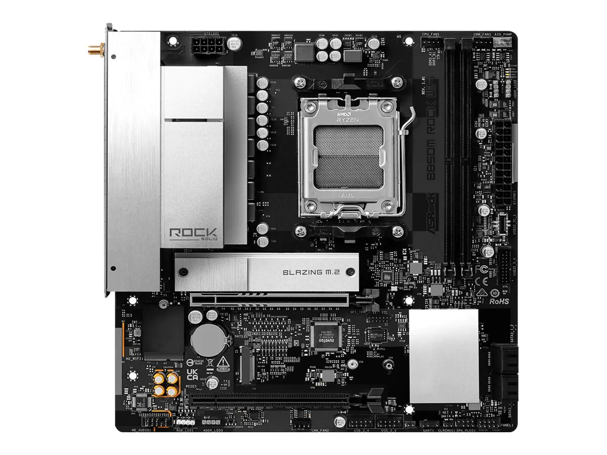 ASRock B850M Rock WiFi - Motherboard - micro ATX - Socket AM5 - AMD B850 Chipsatz - USB-C 3.2 Gen