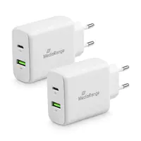 MediaRange 43W Steckdosen-Ladegerät mit USB-A u. USB-C weiß MediaRange 43W Steckdosen-Ladegerät mit USB-A u. USB-C weiß