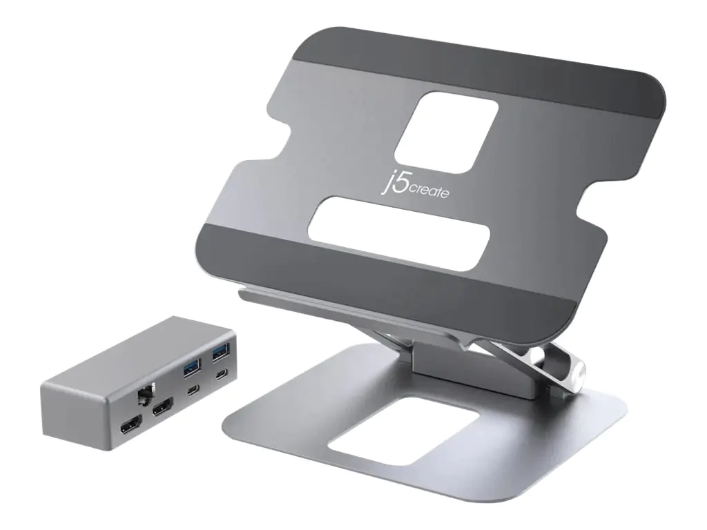 J5Create JTS427 - Dockingstation + Notebook-Halterung - USB-C / Thunderbolt 3 / Thunderbolt 4 - 2 x HDMI - 1GbE