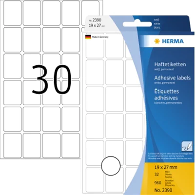 HERMA Etikett Vario 2390 19x27mm weiß 960 St./Pack. HERMA Etikett Vario 2390 19x27mm weiß 960 St./Pack.