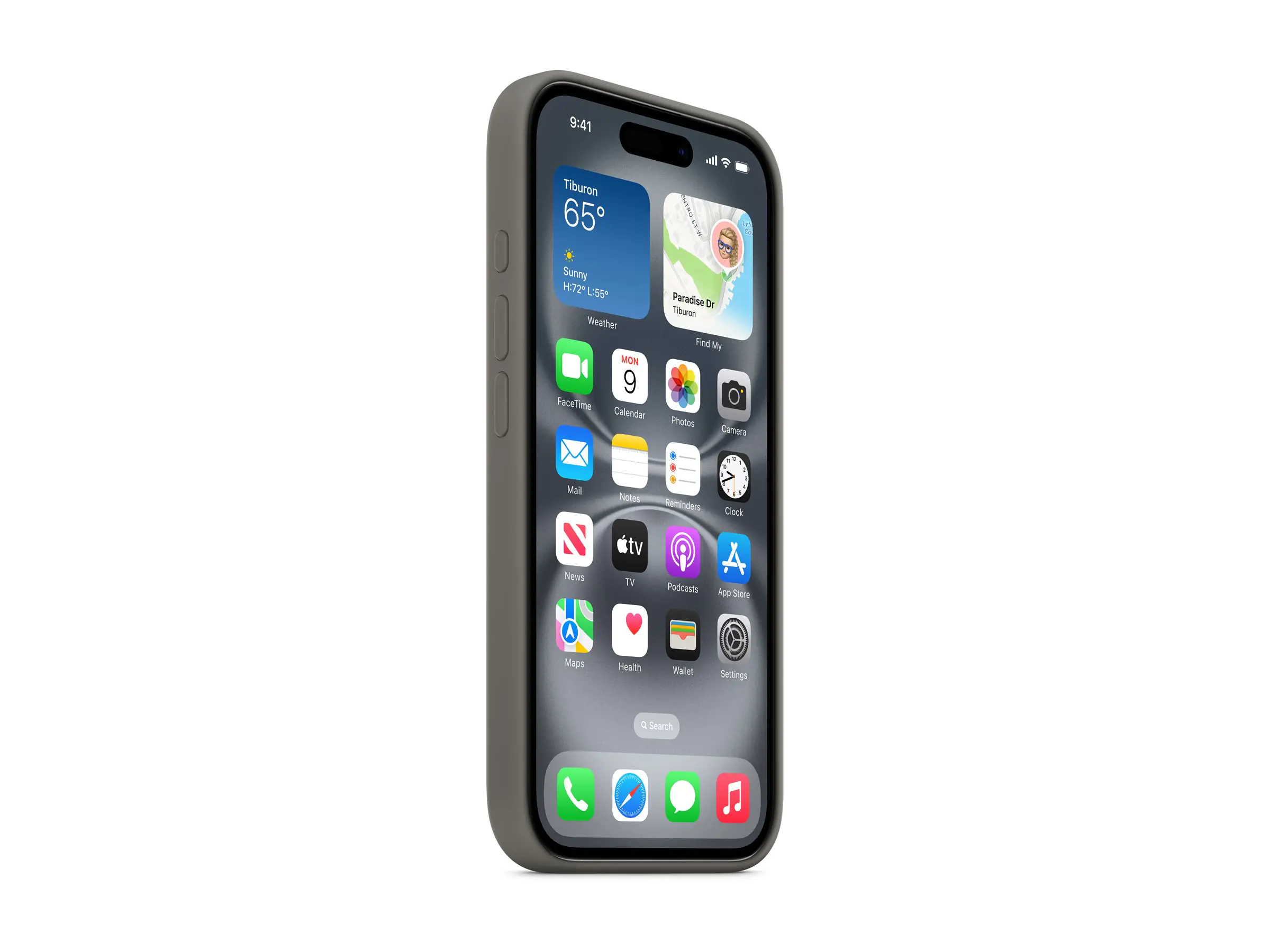 Apple - Hintere Abdeckung für Mobiltelefon - kompatibel mit MagSafe - Silikon - Stone Grey - für iPhone 16