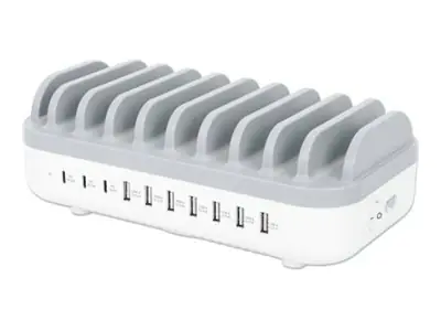 Manhattan Charging Station, 10x Ports: 3x USB-C (up to 18W PD) 180856