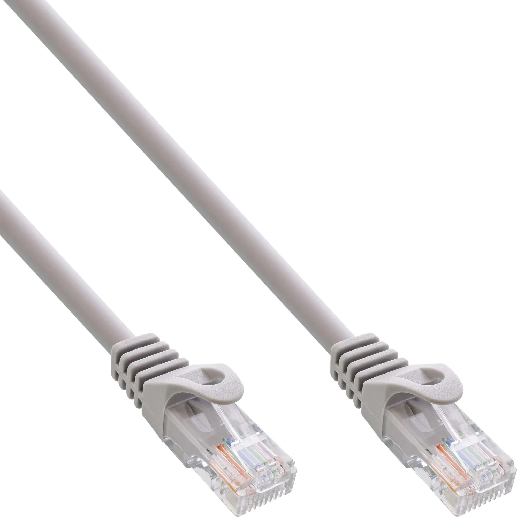 InLine - Patch-Kabel - RJ-45 (M) zu RJ-45 (M) - 10 m - UTP - CAT 5e - geformt - Grau