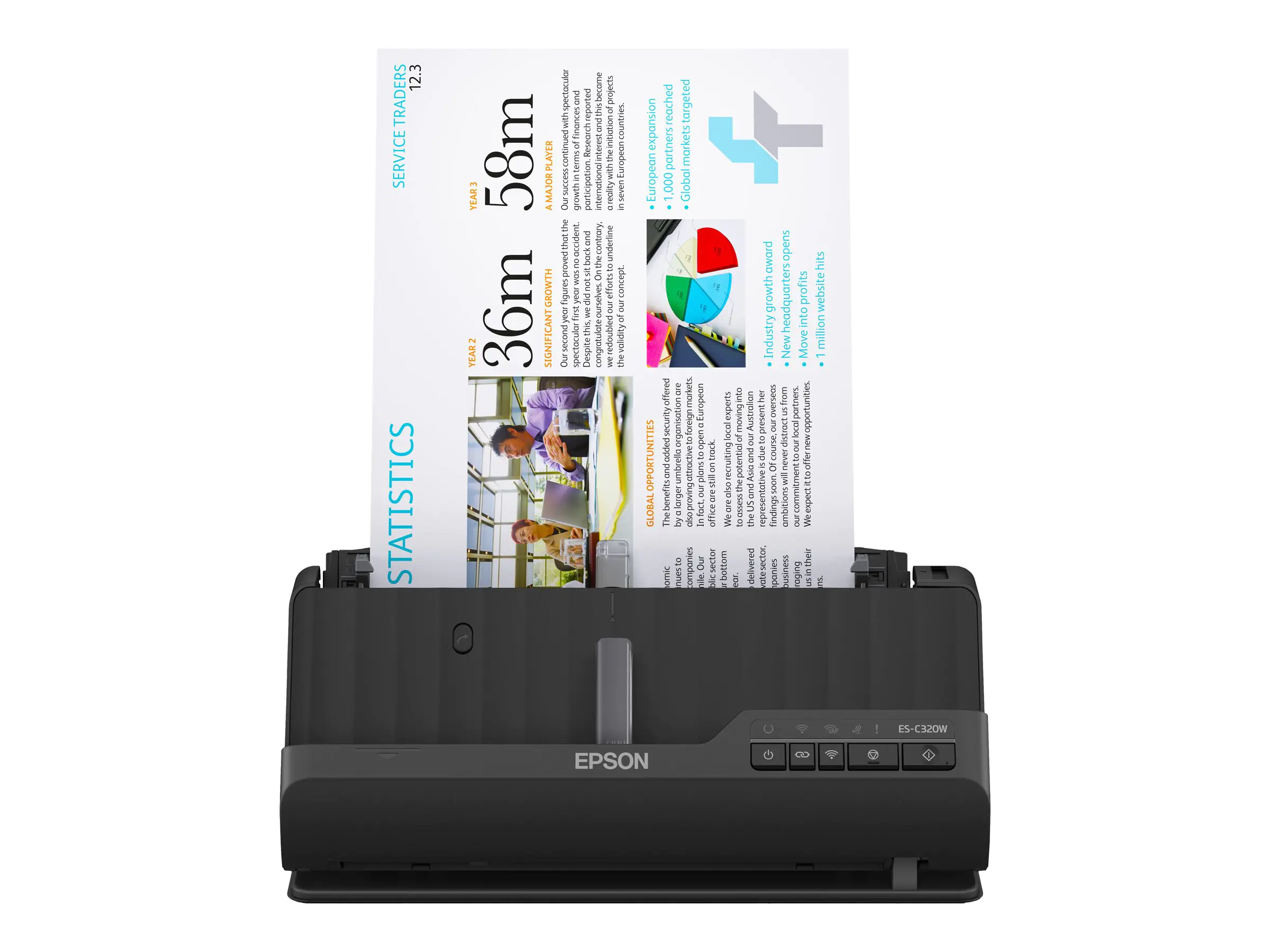 Epson ES-C320W - Einzelblatt-Scanner - Duplex - A4/Legal - 600 dpi x 600 dpi - automatischer Dokumenteneinzug (20 Blätter) - bis zu 3500 Scanvorgänge/Tag - USB 2.0, Wi-Fi(n) Epson ES-C320W - Einzelblatt-Scanner - Duplex - A4/Legal - 600 dpi x 600 dpi - automatischer Dokumenteneinzug (20 Blätter) - bis zu 3500 Scanvorgänge/Tag - USB 2.0, Wi-Fi(n)