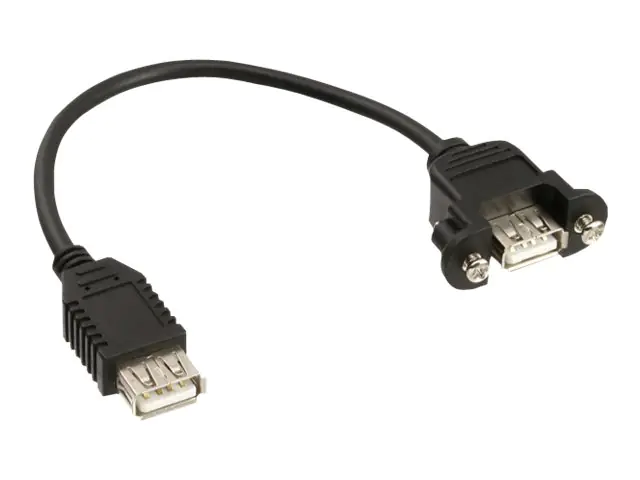 InLine - USB-Adapter - USB (W) zu USB (W) - USB 2.0 - 20 cm - Daumenschrauben - Schwarz