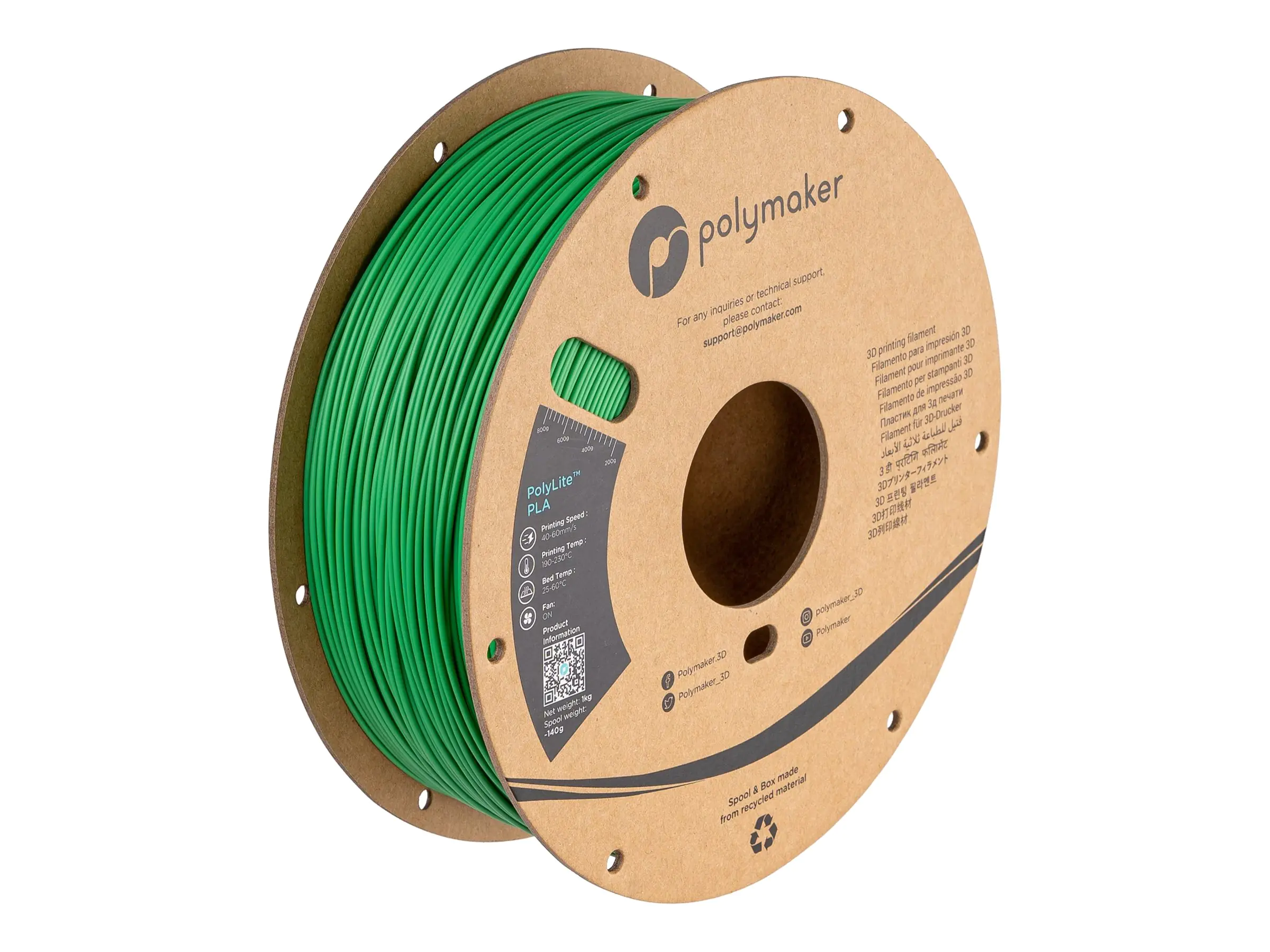 Polymaker A02006 - Filament PolyLite PLA 1.75 mm 1 kg grün