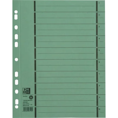 Oxford Trennblatt DIN A4 Manilakarton grün 100 St./Pack. Oxford Trennblatt DIN A4 Manilakarton grün 100 St./Pack.