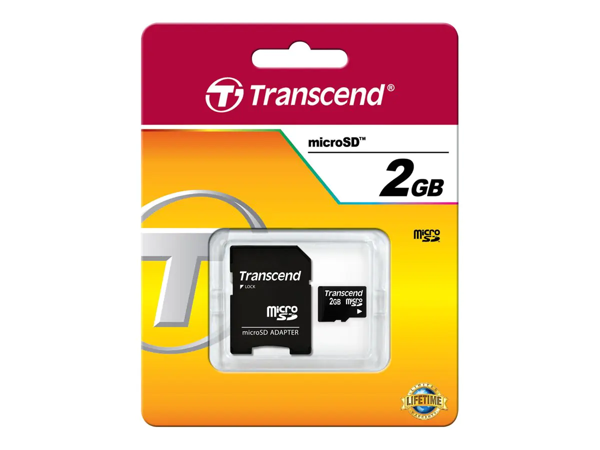 Transcend - Flash-Speicherkarte (SD-Adapter inbegriffen) - 2 GB - microSD