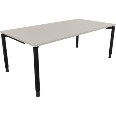 Schreibtisch Vierfuß Rundrohr B2000xT1000xH680-820 an/Lichtgrau