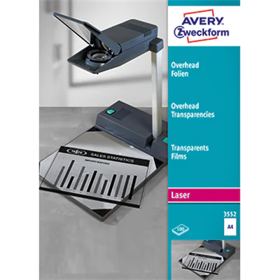 Avery Zweckform Laserfolie 3552 210x297mm transparent 100 St./Pack. Avery Zweckform Laserfolie 3552 210x297mm transparent 100 St./Pack.