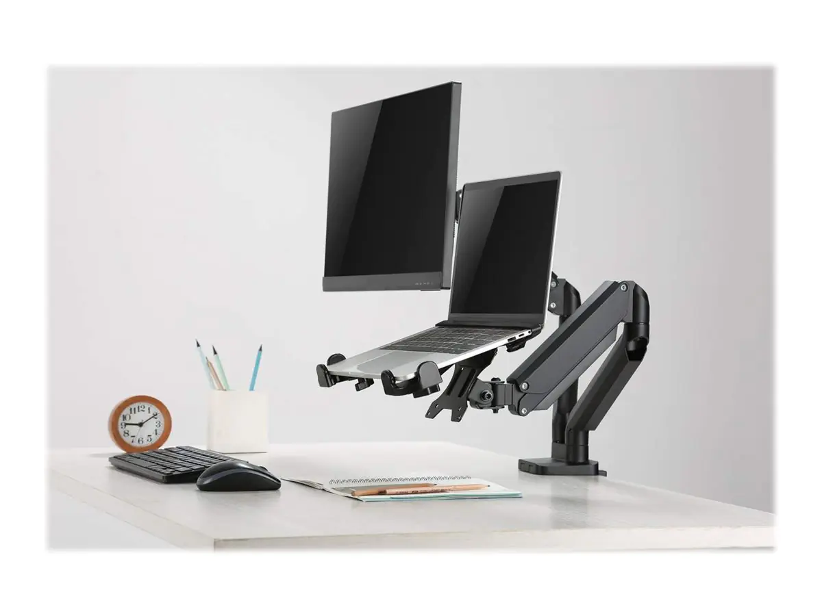 Manhattan Laptop Holder for VESA mount, Fits VESA 75x75 and 100x100mm, Fits laptops up to 17.3" (max 4kg), Black, Lifetime Warranty - Montagekomponente (VESA-Halter) - einstellbar - für Notebook - Kunststoff, Stahl - Schwarz - Bildschirmgröße: 27.9-43.2 c