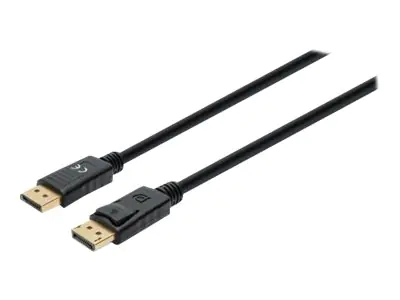 Manhattan DisplayPort 1.4 Cable, 8K@60hz, 3m, PVC Cable, Male to Male, With Latches, Fully Shielded, Black, Lifetime Warranty, Polybag - DisplayPort-Kabel - DisplayPort (M) zu DisplayPort (M) - DisplayPort 1.4 - 300 V - 3 m - Support von 4K 120 Hz, Suppor