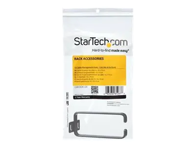 StarTech 1 HE Rack Kabelführung/ Kabelmanagement D-Ring - 4,5x10cm - Kabelmanagementring - Schwarz - 1U - für P/N: RACK-18U-20-WALL-OA, RACK-21U-20-WALL-OA, RACK-24U-20-WALL-OA, RK3236BKF, RKQMCAB12V2