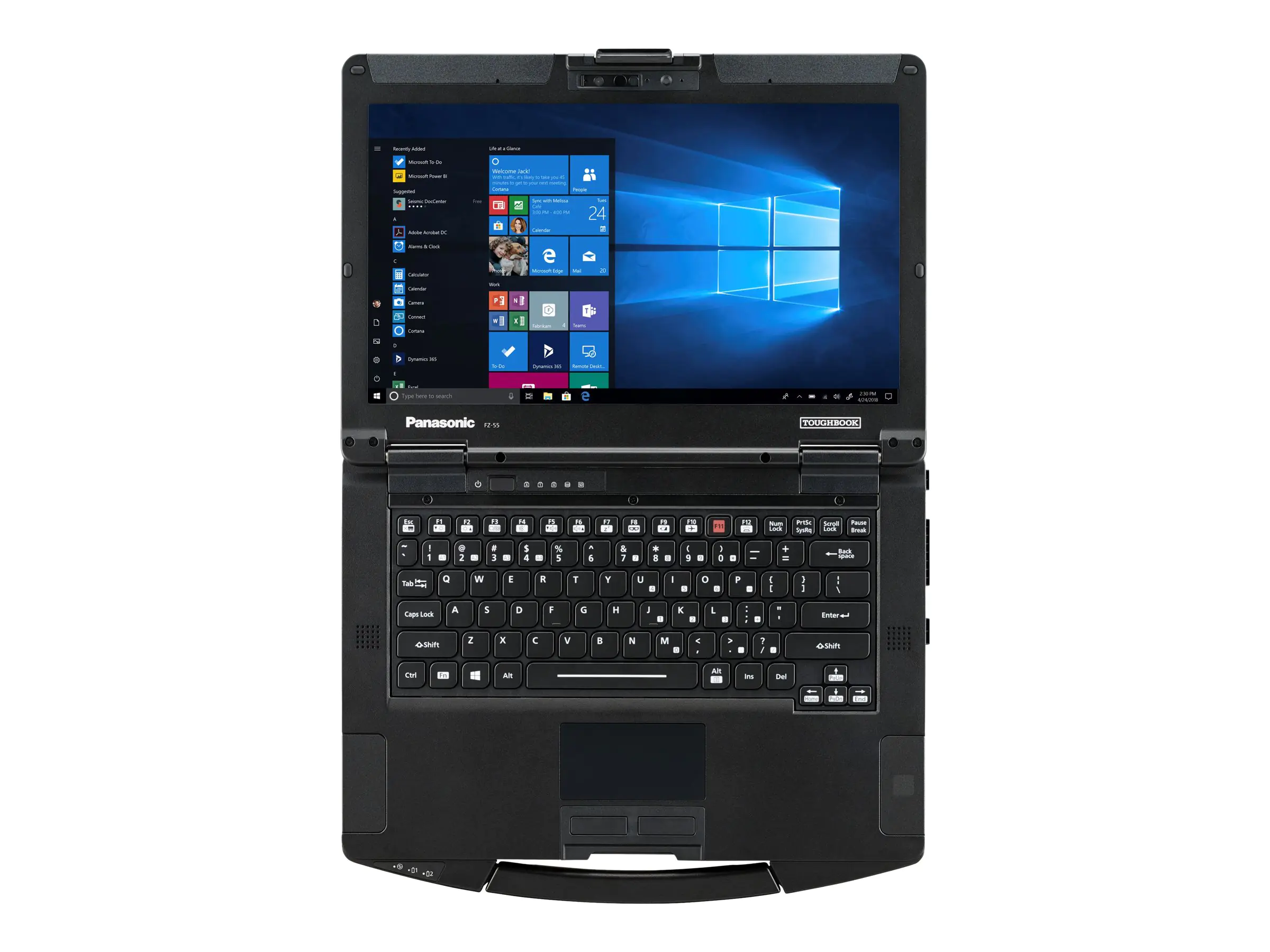 Panasonic Toughbook 55 - Robust - 180°-Scharnierdesign - Intel Core i5 1145G7 / 2.6 GHz - vPro - Win 10 Pro 64-Bit - Intel Iris Xe Grafikkarte - 8 GB RAM - 256 GB SSD TCG Opal Encryption - 35.6 cm (14") IPS 1366 x 768 (HD) - Wi-Fi 5