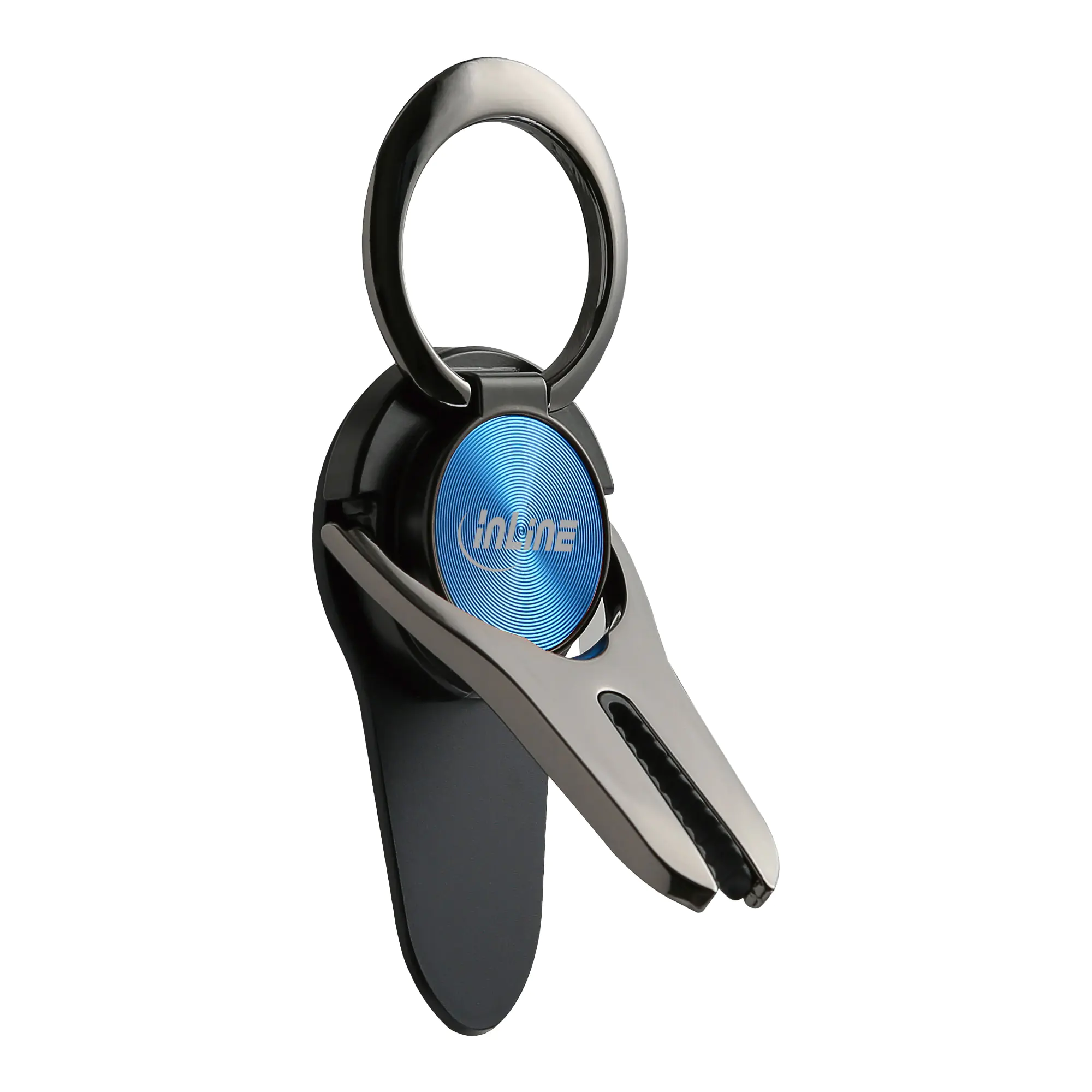 InLine Smartclip 3in1 - Kfz-Halterung/Fingerhalter/Standfuß für Handy - Blau
