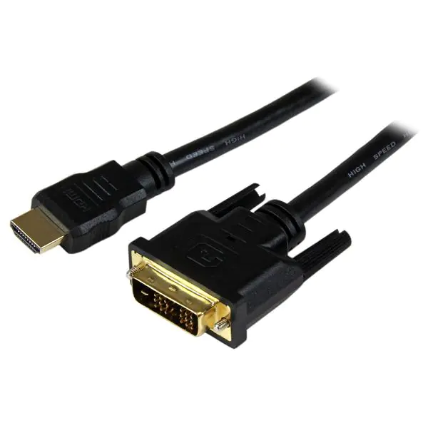 StarTech 1,5m HDMI auf DVI-D Kabel - St/St - HDMI Stecker / DVI Stecker Adapterkabel - Adapterkabel - DVI-D männlich zu HDMI männlich - 1.5 m - abgeschirmt - Schwarz StarTech 1,5m HDMI auf DVI-D Kabel - St/St - HDMI Stecker / DVI Stecker Adapterkabel - Adapterkabel - DVI-D männlich zu HDMI männlich - 1.5 m - abgeschirmt - Schwarz