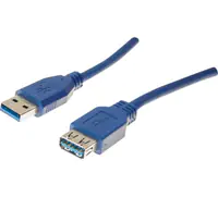 exertis Connect - USB-Verlängerungskabel - USB Typ A (M) zu USB Typ A (W) - USB 3.0 - 1 m - Blau