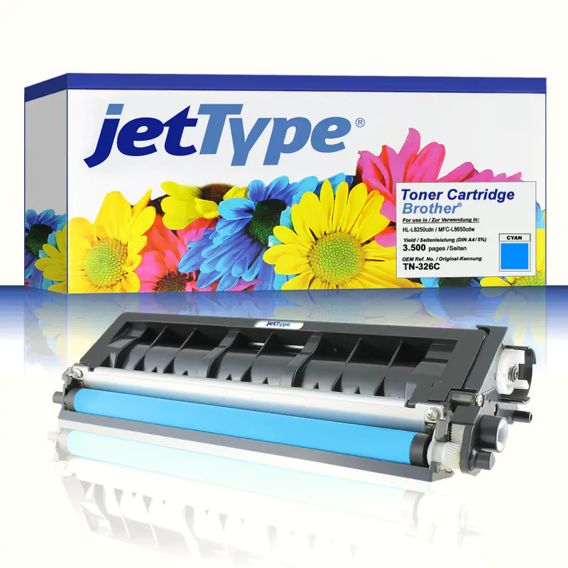 jetType Toner kompatibel zu Brother TN-326C cyan 3.500 Seiten 1 Stück jetType Toner kompatibel zu Brother TN-326C cyan 3.500 Seiten 1 Stück