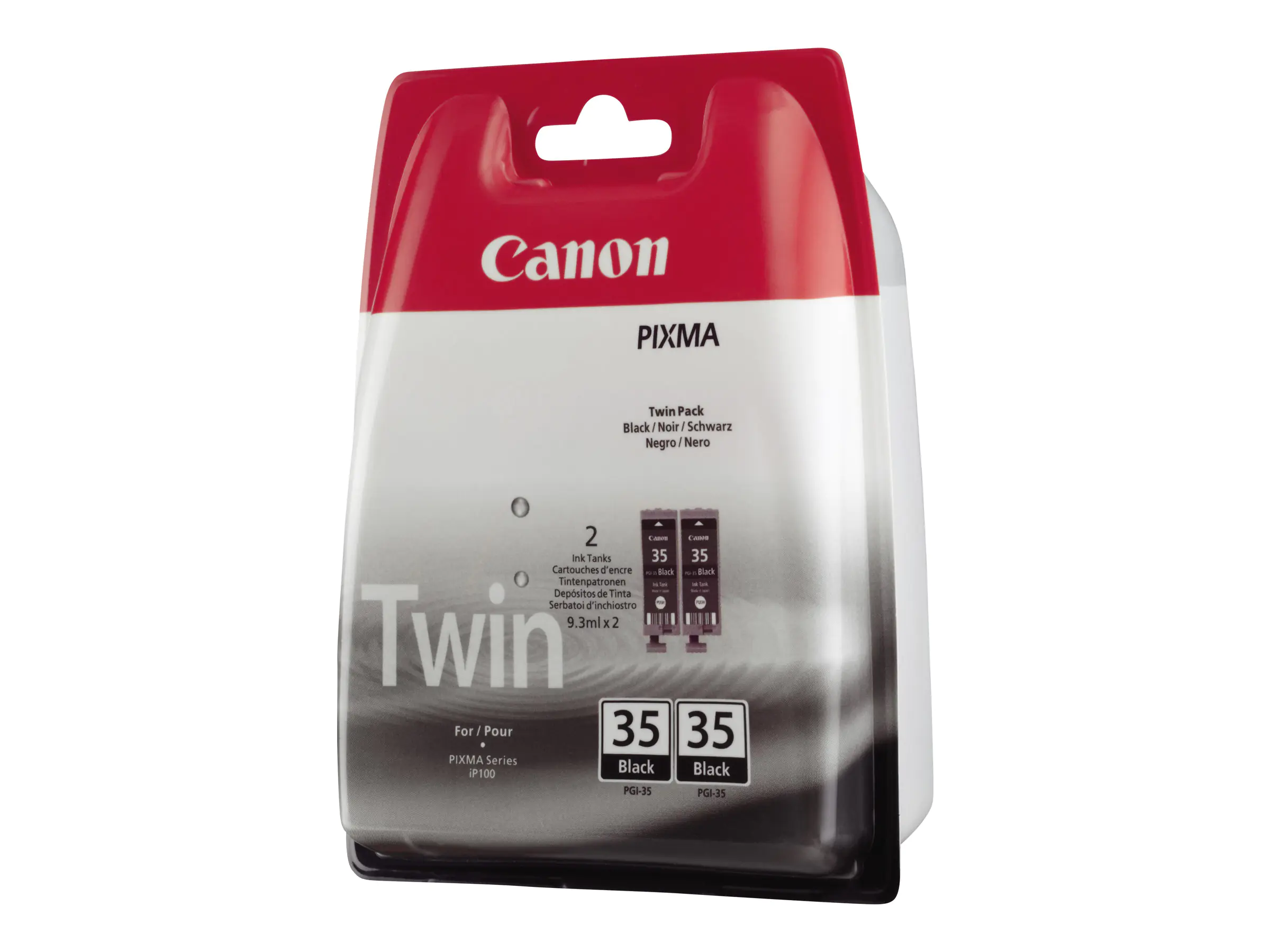 Canon PGI-35 Twin Pack - 2er-Pack - Schwarz - Original - Blisterverpackung - Tintenbehälter - für PIXMA iP100, iP100wb, iP110, TR150 Canon PGI-35 Twin Pack - 2er-Pack - Schwarz - Original - Blisterverpackung - Tintenbehälter - für PIXMA iP100, iP100wb, iP110, TR150