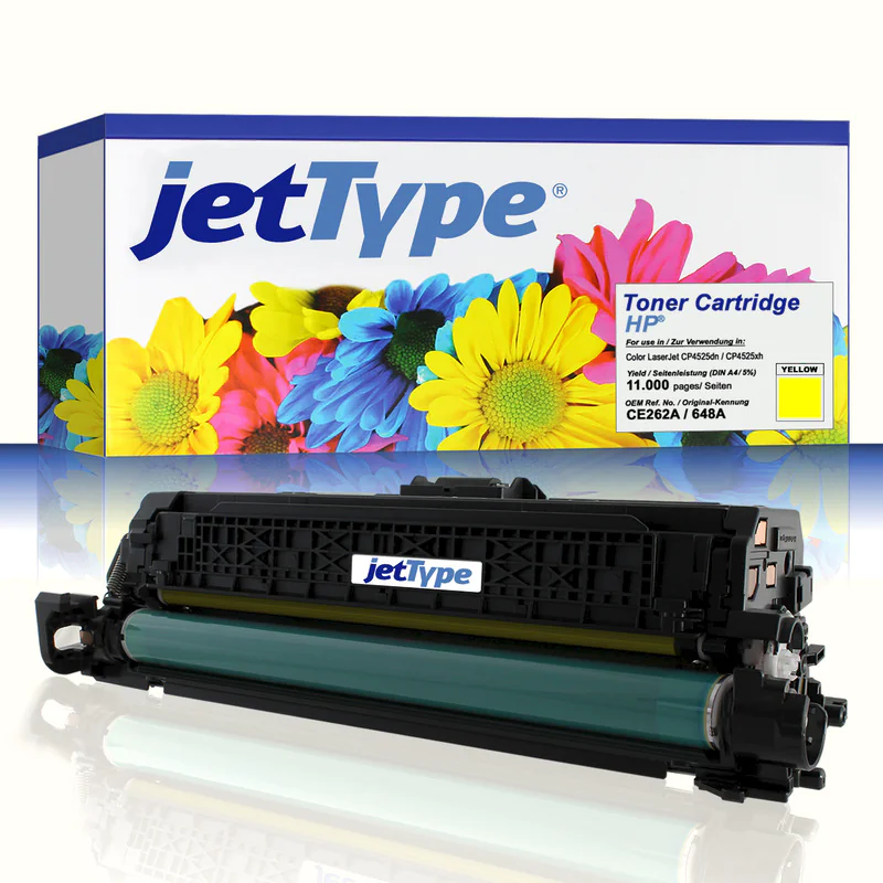 jetType Toner kompatibel zu HP CE262A 648A gelb 11.000 Seiten 1 Stück