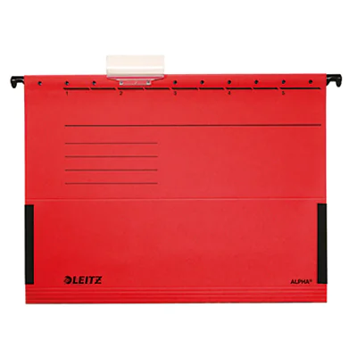Leitz Hängetasche ALPHA® DIN A4 275g/m² Pendareckarton, recycelt rot 25 St./Pack. Leitz Hängetasche ALPHA® DIN A4 275g/m² Pendareckarton, recycelt rot 25 St./Pack.