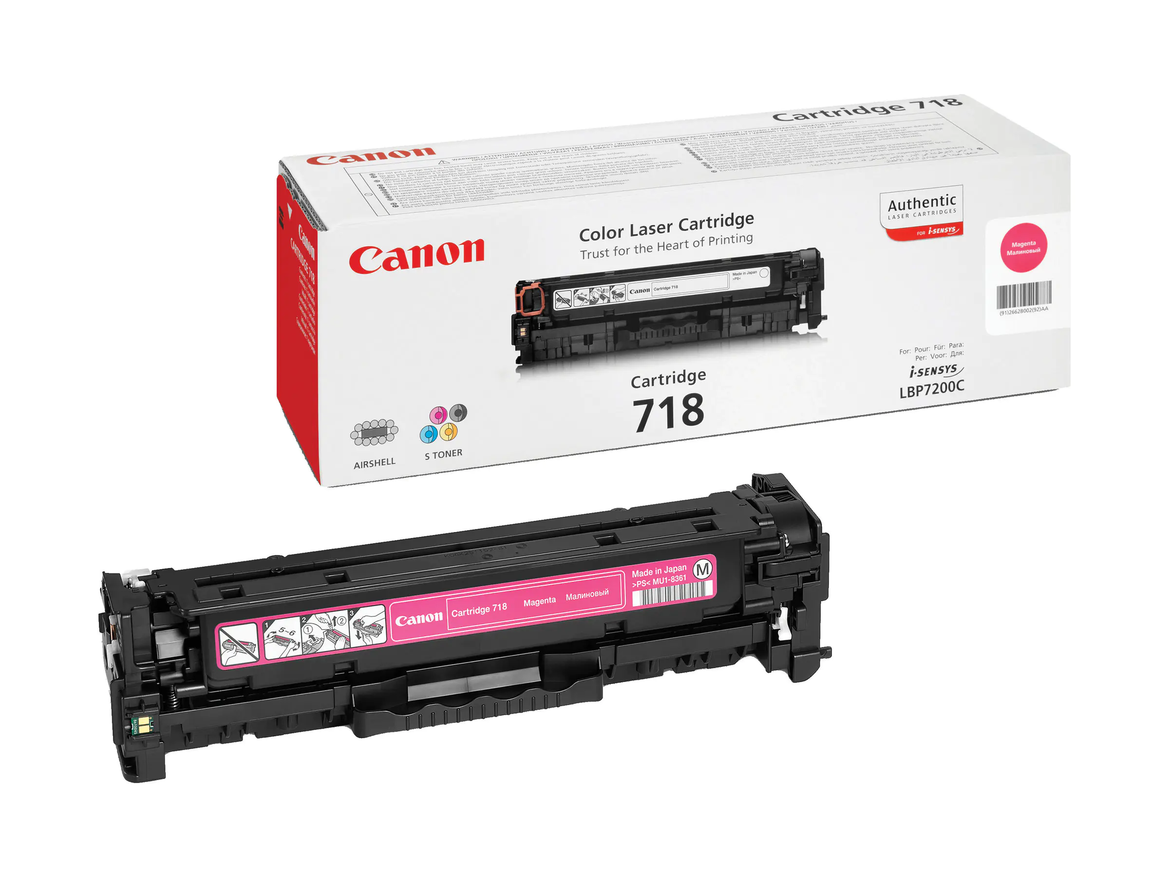 Canon 718 Magenta - Magenta - Original - Tonerpatrone - für ImageCLASS LBP7200; i-SENSYS MF8330, MF8350; Laser Shot LBP-7200; Satera MF8330, MF8350 Canon 718 Magenta - Magenta - Original - Tonerpatrone - für ImageCLASS LBP7200; i-SENSYS MF8330, MF8350; Laser Shot LBP-7200; Satera MF8330, MF8350
