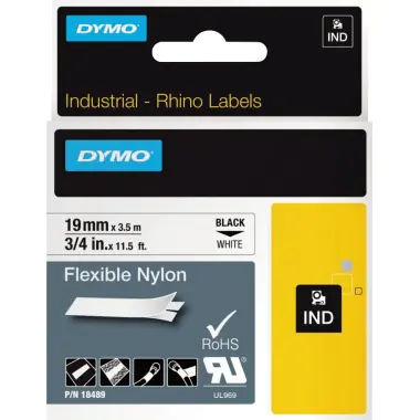 DYMO Schriftbandkassette Rhino ID1 18488 12mmx3,5m sw auf ws DYMO Schriftbandkassette Rhino ID1 18488 12mmx3,5m sw auf ws