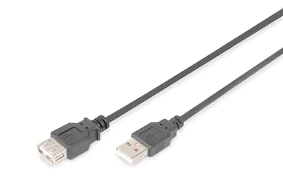 ASSMANN - USB-Verlängerungskabel - USB (M) zu USB (W) - USB 2.0 - 5 m - Schwarz ASSMANN - USB-Verlängerungskabel - USB (M) zu USB (W) - USB 2.0 - 5 m - Schwarz