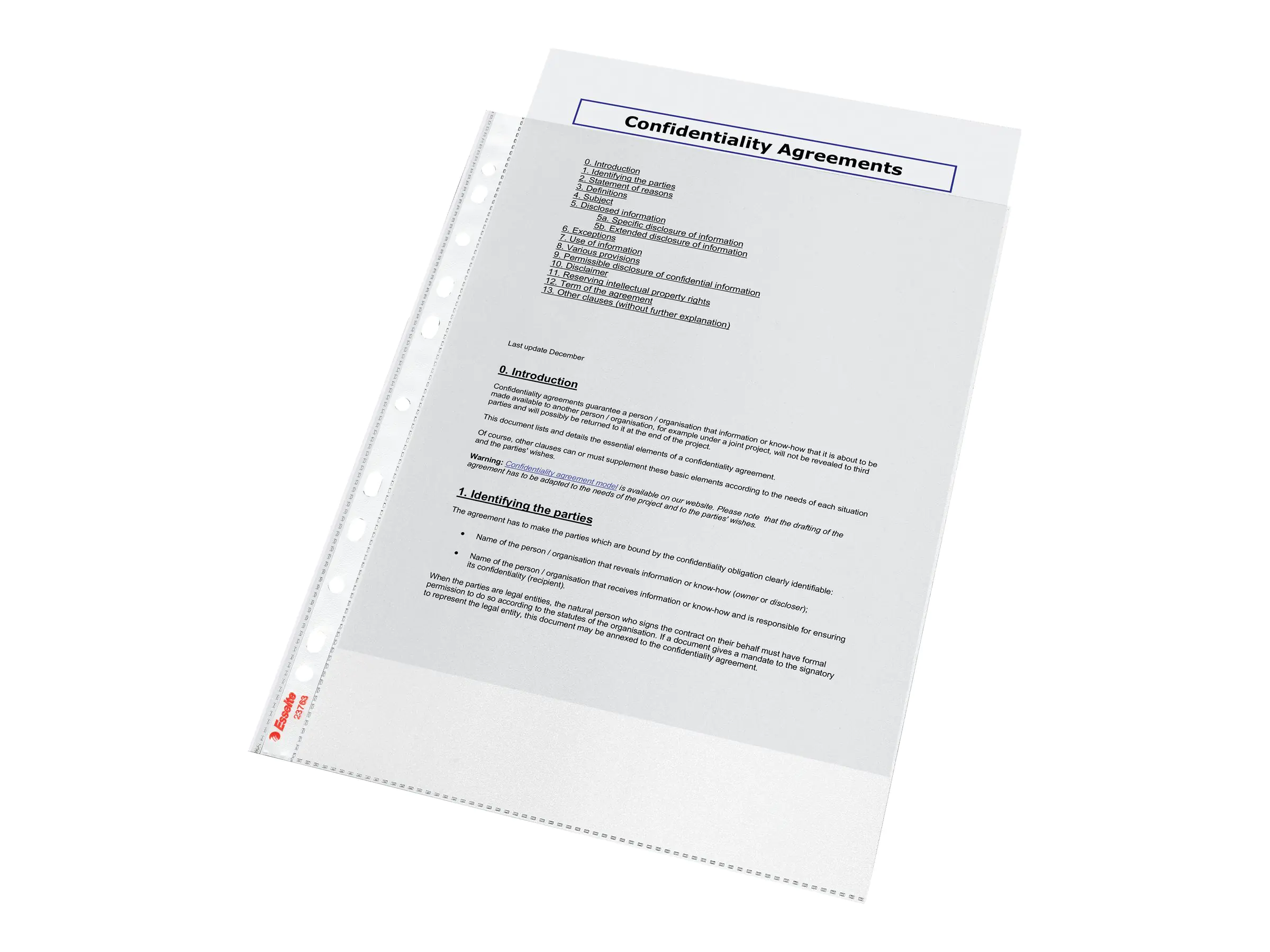 Esselte Prospekthülle Standard Plus 23763 DIN A4 tr 100 St./Pack.