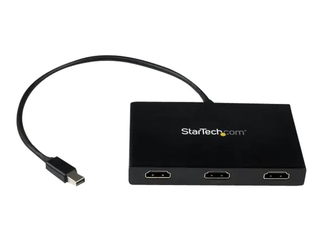 StarTech Mini DisplayPort 1.2 auf DisplayPort MST Hub - Triple Head mDP/ DP Multi Stream Transport - DisplayPort Verteiler - Video-/Audio-Splitter - 3 x HDMI - Desktop - AC 100/240 V